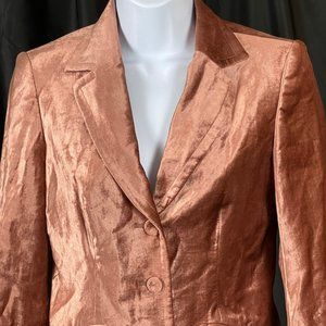 D. EXTERIOR, WOMEN'S SIZE 40 ROSE GOLD SHIMMERING BLAZER